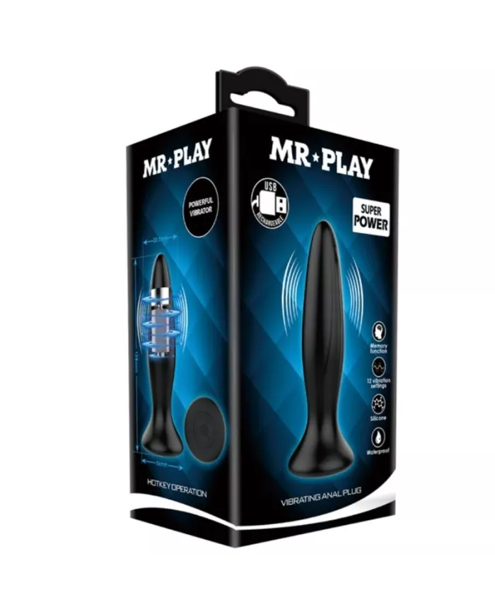 MR PLAY - PLUG ANAL VIBRATEUR NOIR RECHARGEABLE MR PLAY - PLUG ANAL VIBRATEUR NOIR RECHARGEABLE