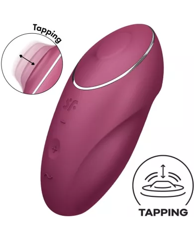 SATISFYER - TAP & CLIMAX 1 VIBRATEUR LAY-ON ROUGE