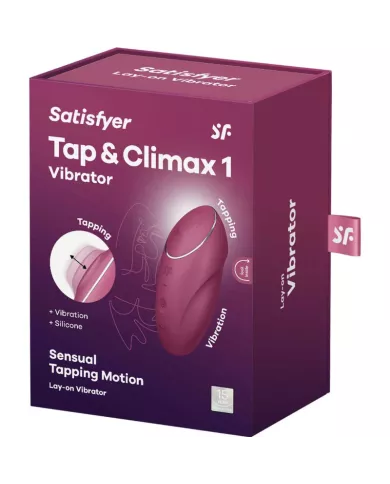 SATISFYER - TAP & CLIMAX 1 VIBRATEUR LAY-ON ROUGE
