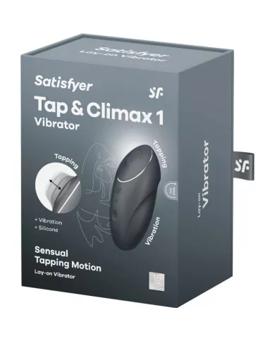 SATISFYER - TAP & CLIMAX 1 VIBRATEUR LAY-ON NOIR