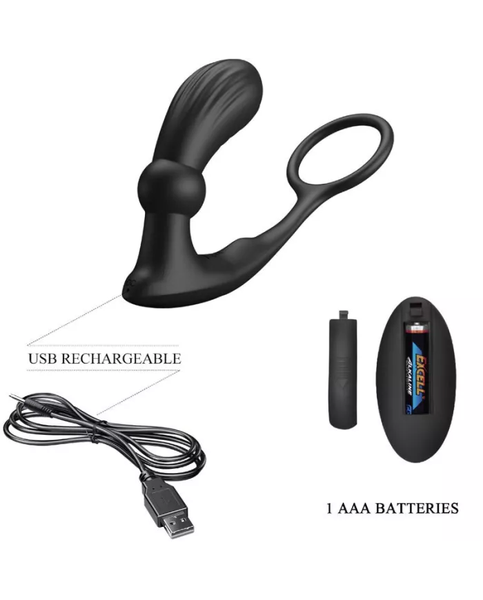 PRETTY LOVE - ANNEAU ANAL ET VIBRATEUR WARREN NOIR