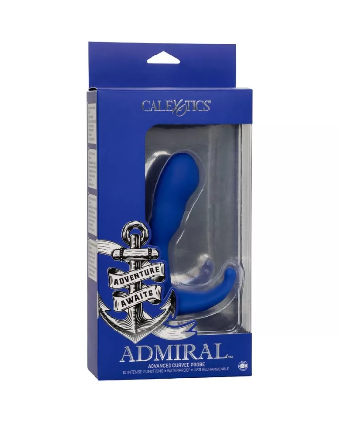 CALEXOTICS - ADMIRAL STIMULATEUR & VIBRATEUR ANAL COURBÉ BLEU CALEXOTICS - ADMIRAL STIMULATEUR & VIBRATEUR ANAL COURBÉ BLEU