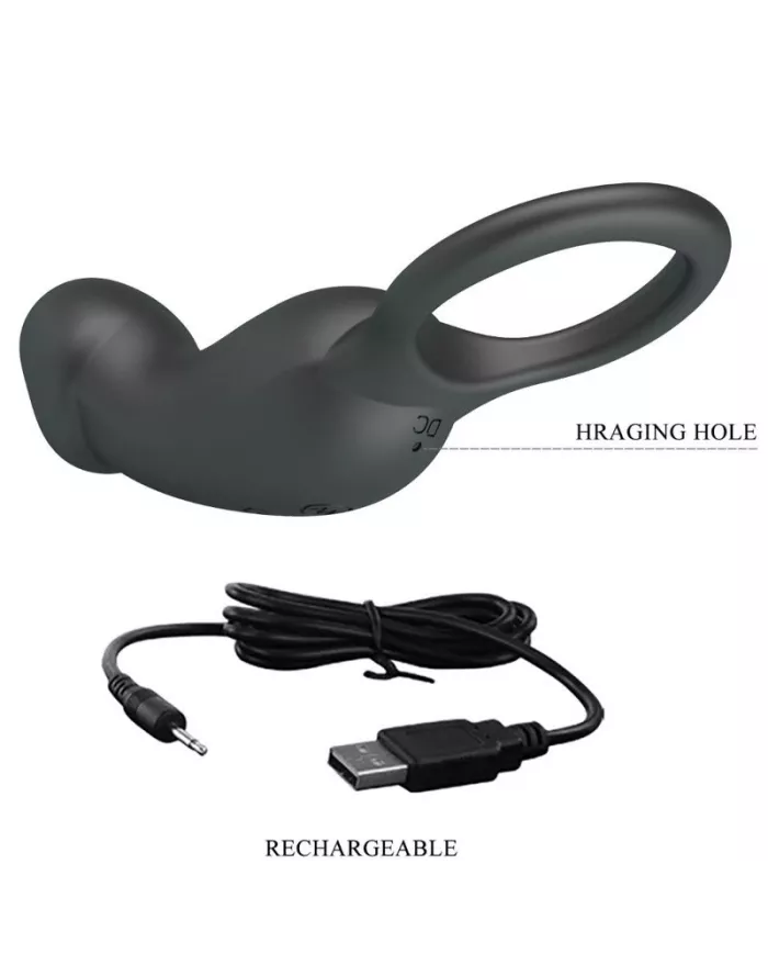 PRETTY LOVE - ANNEAU ANAL ET VIBRATEUR WARREN NOIR