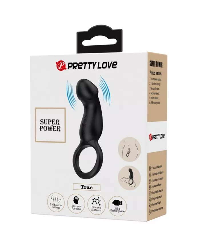 PRETTY LOVE - ANNEAU ANAL ET VIBRATEUR WARREN NOIR