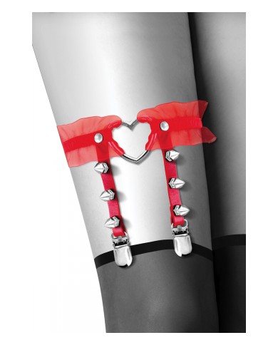 Jarretière rouge avec coeur