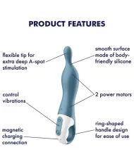 SATISFYER - VIBRATEUR AMAZING 1 ASPOT BLEU SATISFYER - VIBRATEUR AMAZING 1 ASPOT BLEU