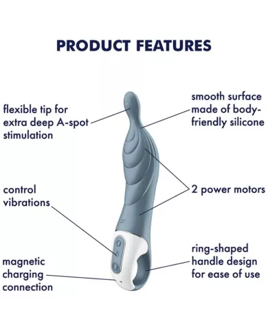SATISFYER - VIBRATEUR AMAZING 2 ASPOT GRIS