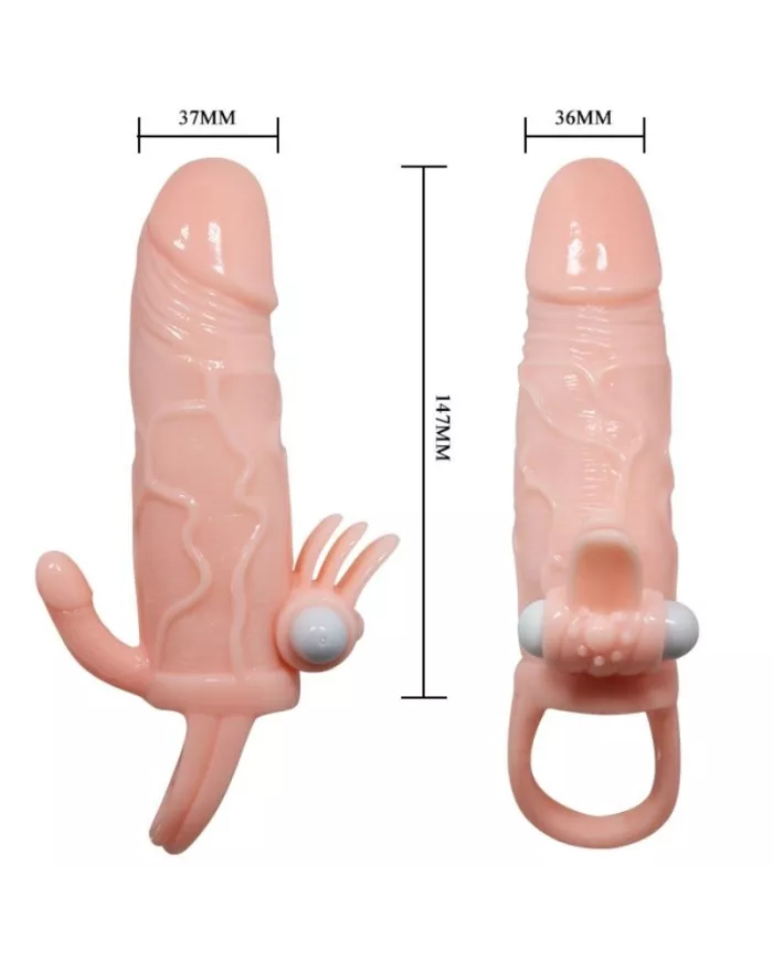 BAILE - COUVRE-PÉNIS BRAVE MAN AVEC CHAIR DE STIMULATION CLIT ET ANAL 16.5 CM BAILE - COUVRE-PÉNIS BRAVE MAN AVEC CHAIR DE STIMULATION CLIT ET ANAL 16.5 CM