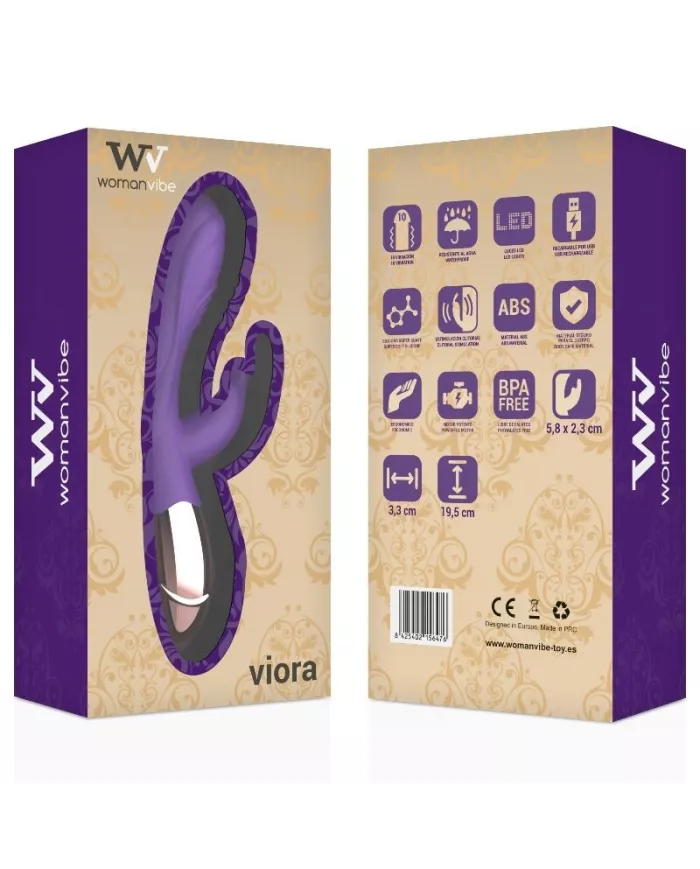 WOMANVIBE - VIBRATEUR RECHARGEABLE EN SILICONE VIORA FEMME