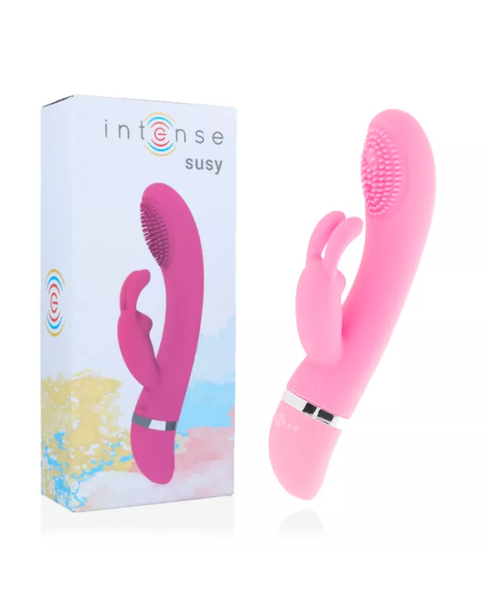 INTENSE - VIBRATEUR OSCILLANT SUSY SILICONE LAPIN ROSE