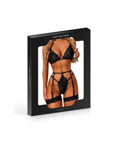 Ensemble 3 pièces en dentelle noir