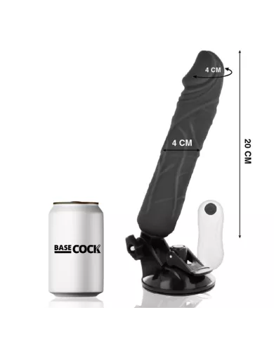BASECOCK - VIBRATEUR RÉALISTE TÉLÉCOMMANDE NOIR 20 CM -O- 4 CM BASECOCK - VIBRATEUR RÉALISTE TÉLÉCOMMANDE NOIR 20 CM -O- 4 CM