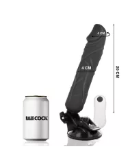 BASECOCK - VIBRATEUR RÉALISTE TÉLÉCOMMANDE NOIR 20 CM -O- 4 CM