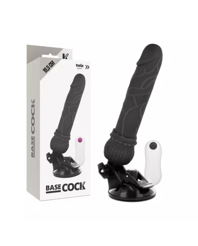 BASECOCK - VIBRATEUR RÉALISTE TÉLÉCOMMANDE NOIR 19.5 CM -O- 4 CM