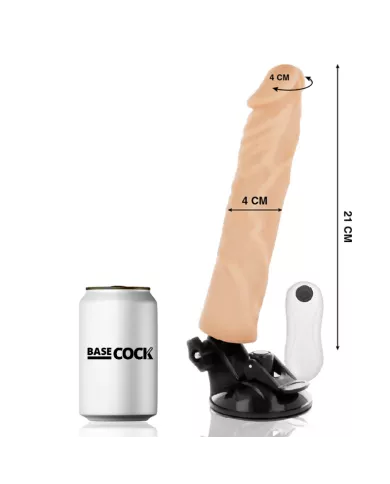 BASECOCK - VIBRATEUR RÉALISTE TÉLÉCOMMANDE NATUREL 21 CM -O- 4 CM BASECOCK - VIBRATEUR RÉALISTE TÉLÉCOMMANDE NATUREL 21 CM -O- 4 CM