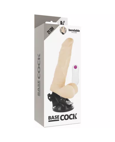 BASECOCK - VIBRATEUR ARTICULABLE TÉLÉCOMMANDE NATUREL 21 CM -O- 5 CM BASECOCK - VIBRATEUR ARTICULABLE TÉLÉCOMMANDE NATUREL 21 CM -O- 5 CM