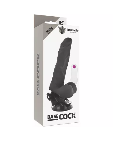 BASECOCK - VIBRATEUR ARTICULABLE TÉLÉCOMMANDE NOIR 21 CM -O- 5 CM BASECOCK - VIBRATEUR ARTICULABLE TÉLÉCOMMANDE NOIR 21 CM -O- 5 CM