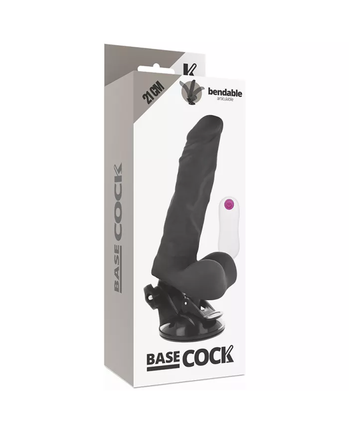 BASECOCK - VIBRATEUR ARTICULABLE TÉLÉCOMMANDE NOIR 21 CM -O- 5 CM