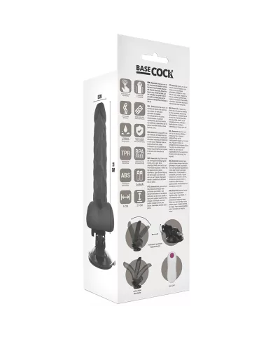 BASECOCK - VIBRATEUR ARTICULABLE TÉLÉCOMMANDE NOIR 21 CM -O- 5 CM BASECOCK - VIBRATEUR ARTICULABLE TÉLÉCOMMANDE NOIR 21 CM -O- 5 CM