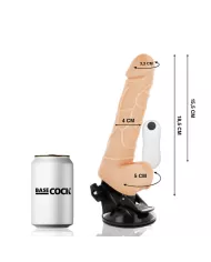 BASECOCK - VIBRATEUR TÉLÉCOMMANDE NATUREL RÉALISTE 18.5 CM -O- 4CM