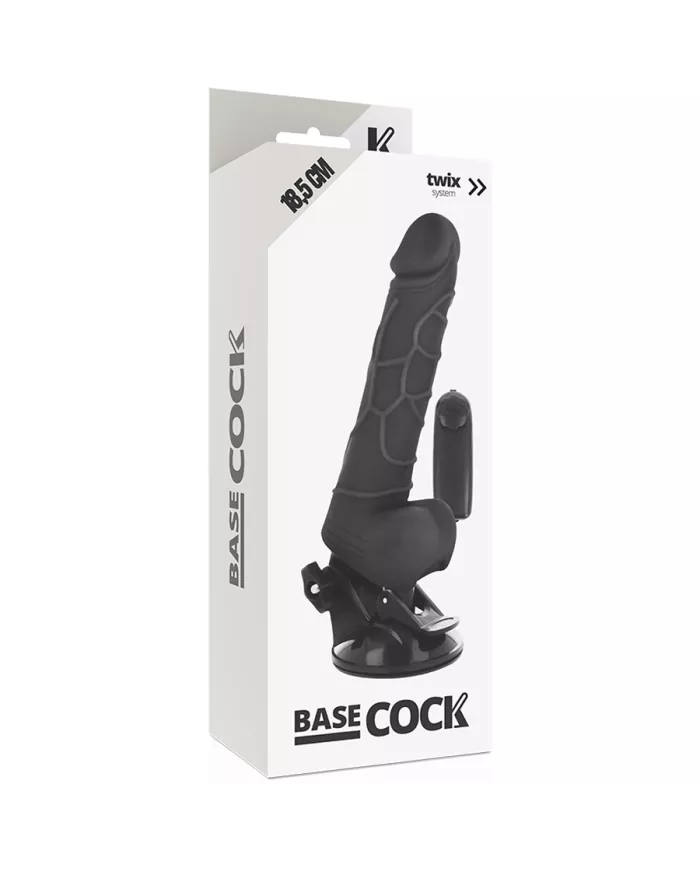BASECOCK - VIBRATEUR RÉALISTE TÉLÉCOMMANDE NOIR 18.5 CM -O- 4CM