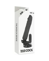BASECOCK - VIBRATEUR RÉALISTE TÉLÉCOMMANDE NOIR 20 CM -O- 4 CM