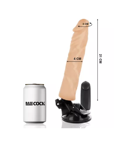 BASECOCK - VIBRATEUR RÉALISTE TÉLÉCOMMANDE NATUREL 21 CM -O- 4 CM BASECOCK - VIBRATEUR RÉALISTE TÉLÉCOMMANDE NATUREL 21 CM -O- 4 CM