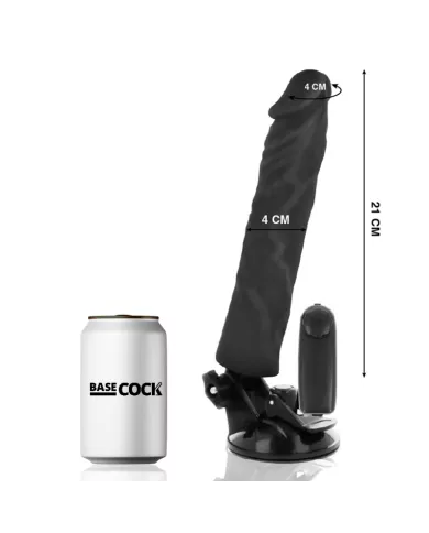 BASECOCK - VIBRATEUR RÉALISTE TÉLÉCOMMANDE NOIR 21 CM -O- 4 CM BASECOCK - VIBRATEUR RÉALISTE TÉLÉCOMMANDE NOIR 21 CM -O- 4 CM