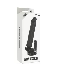 BASECOCK - VIBRATEUR RÉALISTE TÉLÉCOMMANDE NOIR 21 CM -O- 4 CM