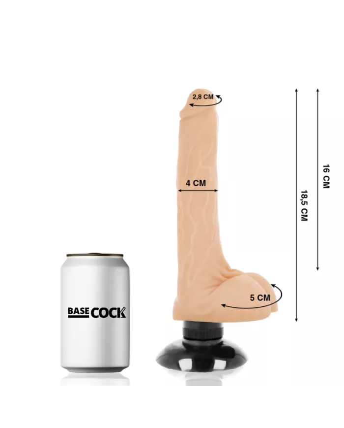 BASECOCK - VIBRATEUR RÉALISTE 2-1 NATUREL 18.5 CM -O- 4 CM