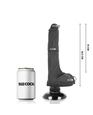 BASECOCK - VIBRATEUR RÉALISTE 2-1 NOIR 18.5 CM -O- 4 CM BASECOCK - VIBRATEUR RÉALISTE 2-1 NOIR 18.5 CM -O- 4 CM