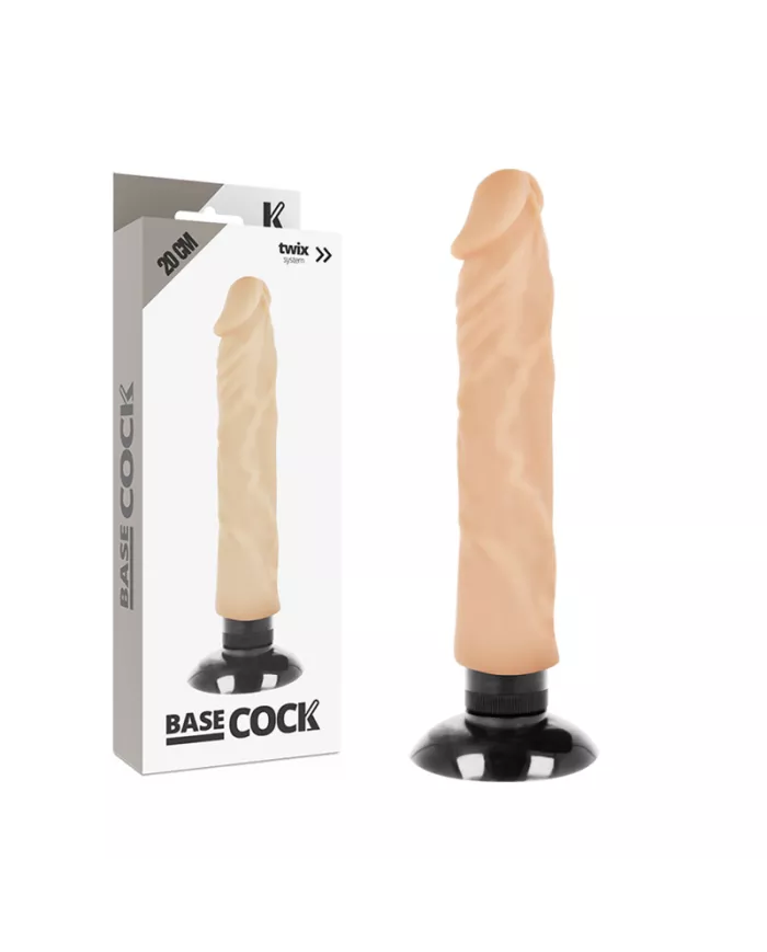 BASECOCK - VIBRATEUR RÉALISTE 2-1 NATUREL 20 CM -O- 4 CM