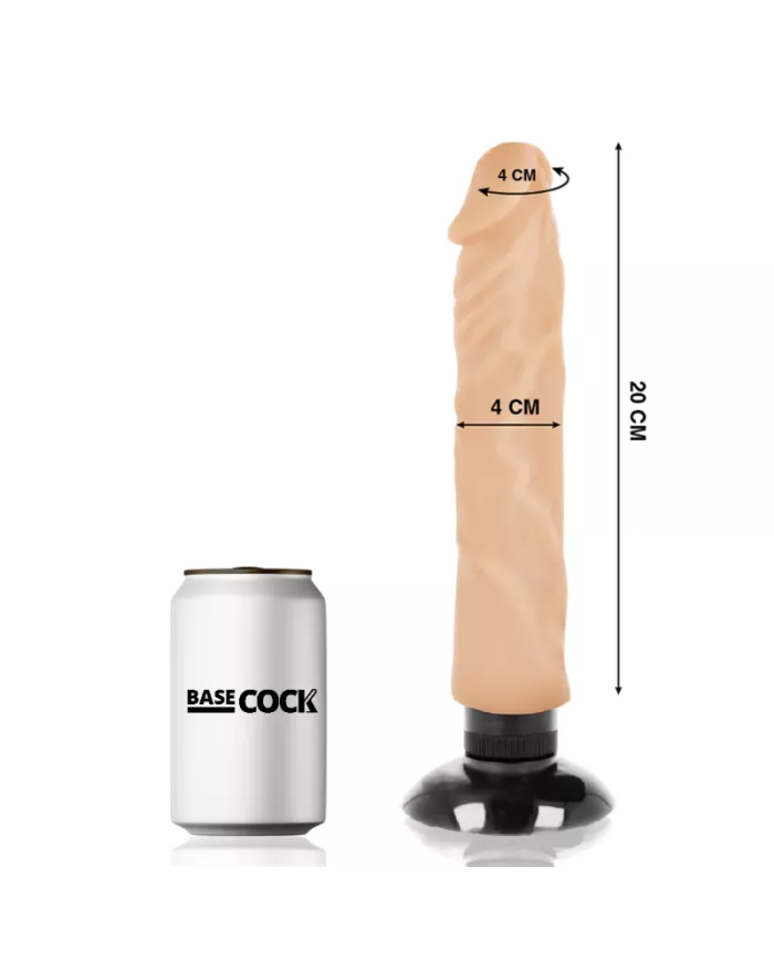 BASECOCK - VIBRATEUR RÉALISTE 2-1 NATUREL 20 CM -O- 4 CM