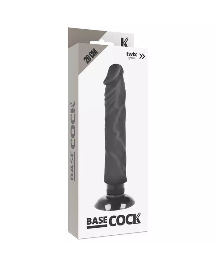 BASECOCK - VIBRATEUR RÉALISTE 2-1 NOIR 20 CM -O- 4 CM