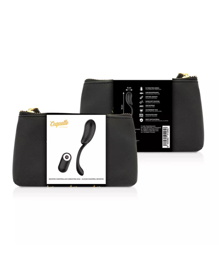 COQUETTE CHIC DESIRE - OEUF VIBRANT TÉLÉCOMMANDE RECHARGEABLE NOIR/OR COQUETTE CHIC DESIRE - OEUF VIBRANT TÉLÉCOMMANDE RECHARGEABLE NOIR/OR