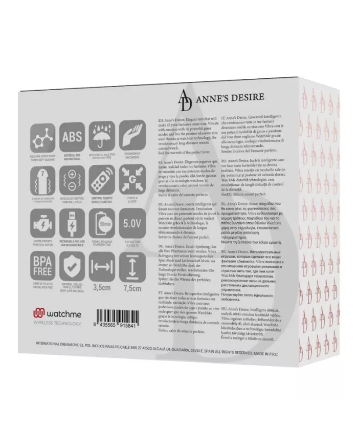 ANNE'S DESIRE - EGG TECHNOLOGIE DE TÉLÉCOMMANDE WATCHME NOIR/OR