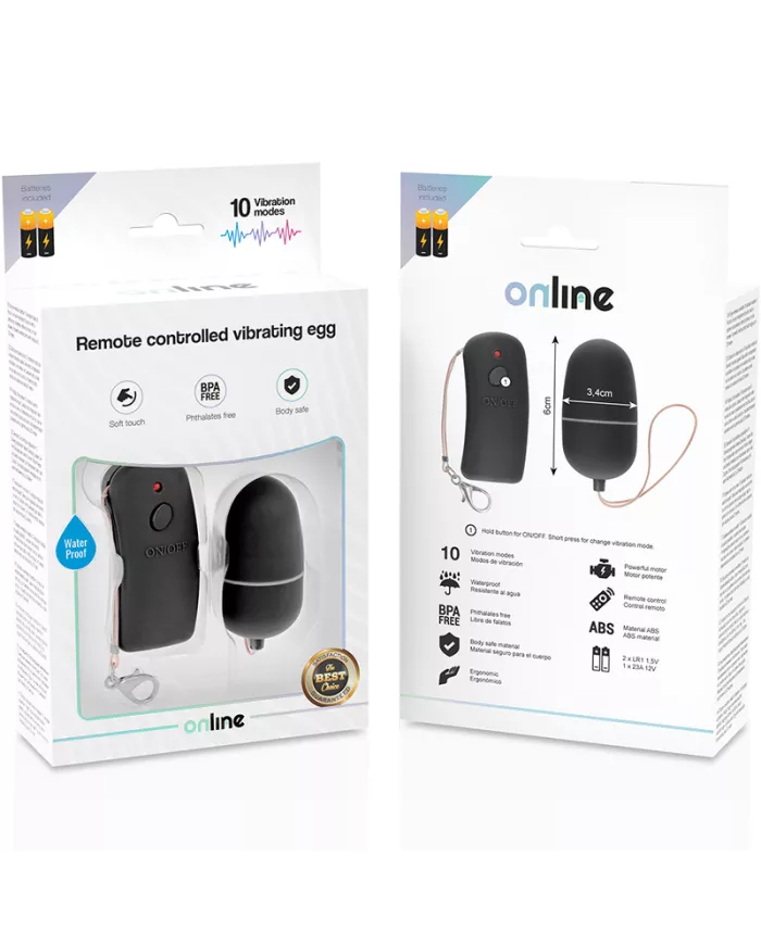 ONLINE - OEUF VIBRANT AVEC TÉLÉCOMMANDE NOIRE ONLINE - OEUF VIBRANT AVEC TÉLÉCOMMANDE NOIRE