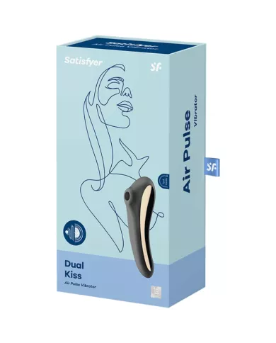 SATISFYER - VIBRATEUR DUAL KISS AIR PULSE NOIR SATISFYER - VIBRATEUR DUAL KISS AIR PULSE NOIR