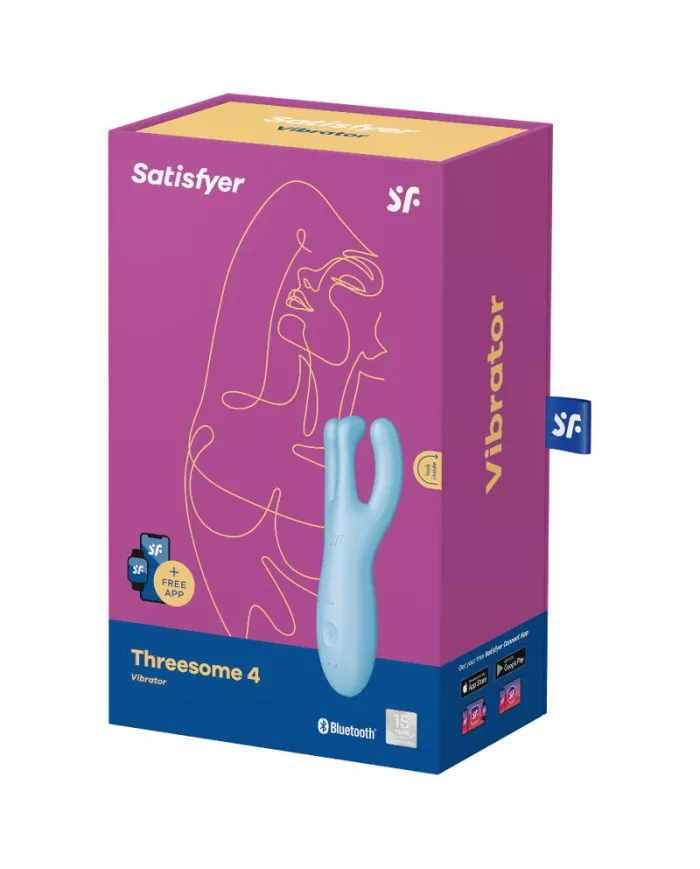 SATISFYER - APPLICATION VIBRATEUR THREESOME 4 BLEU SATISFYER - APPLICATION VIBRATEUR THREESOME 4 BLEU