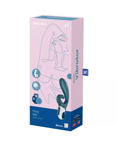 SATISFYER - APPLICATION VIBRATEUR HUG ME RABBIT BLEU