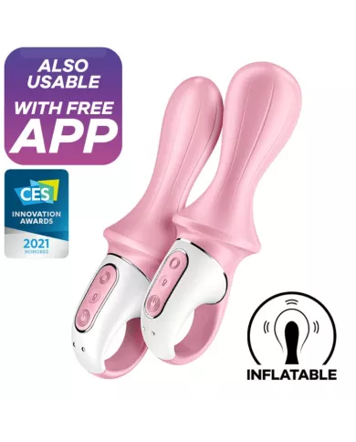 SATISFYER - AIR PUMP BOOTY 5+ VIBRATEUR ANAL GONFLABLE ROSE