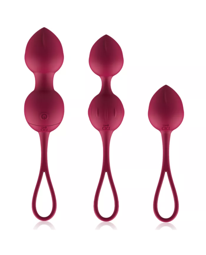 CICI BEAUTY - PREMIUM SILICONE 3 PERLES DE KEGEL VIBRANTES TÉLÉCOMMANDE