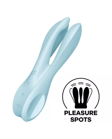 SATISFYER - VIBRATEUR THREESOME 1 BLEU