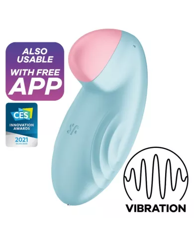 SATISFYER - VIBRATEUR  POSER TROPICAL TIP BLEU