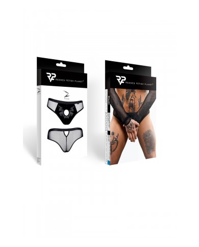 Slip type brésilien noir ouvert - Regnes