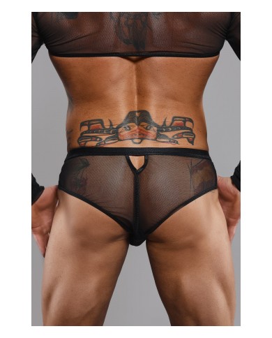 Slip type brésilien noir ouvert - Regnes