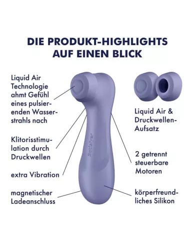 SATISFYER - PRO 2 GÉNÉRATION 3 TECHNOLOGIE AIR LIQUIDE LILAS SATISFYER - PRO 2 GÉNÉRATION 3 TECHNOLOGIE AIR LIQUIDE LILAS