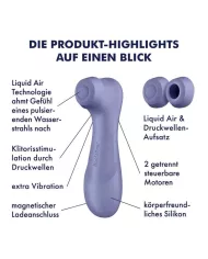 SATISFYER - PRO 2 GÉNÉRATION 3 TECHNOLOGIE AIR LIQUIDE LILAS SATISFYER - PRO 2 GÉNÉRATION 3 TECHNOLOGIE AIR LIQUIDE LILAS