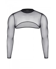 Crop top tulle noir transparent - Regnes