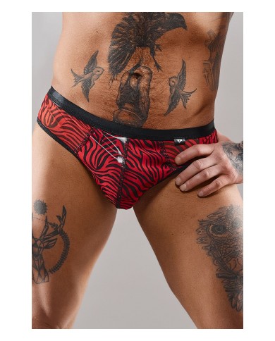 Slip type brésilien zébré rouge et noir - Regnes